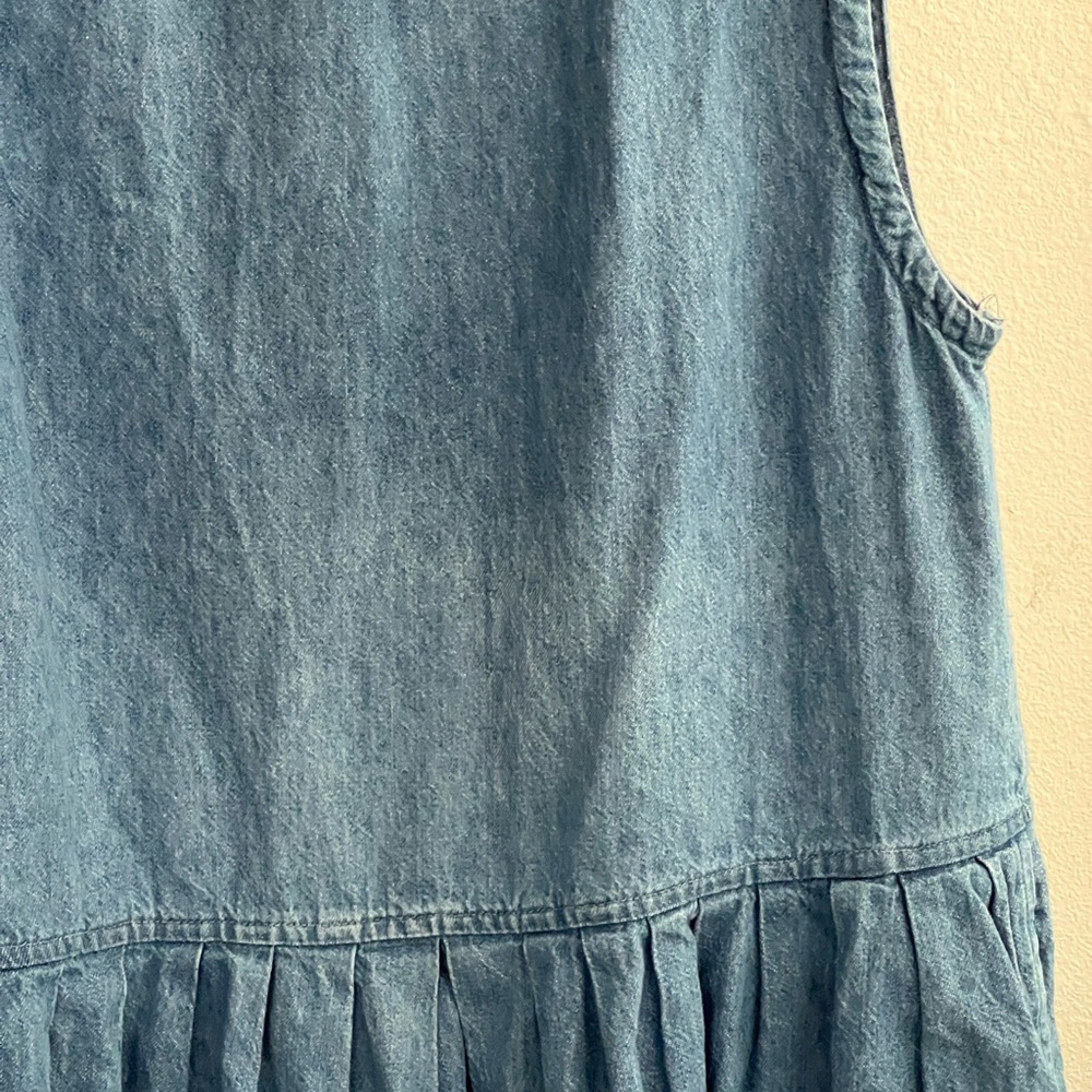 Bass vintage denim dress jean dress pockets pinafore overall - Picture 3 of 7